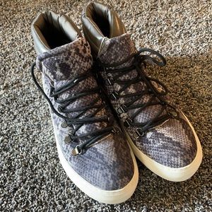 Madden Girl Snakeskin high top sneakers. Size 8
